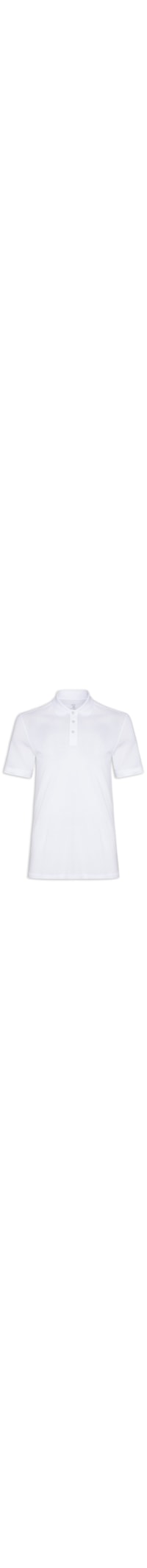 Polo Masculina Pima Manga Curta Regular Fit Piquet - Branco