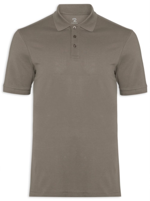 Polo Masculina Pima Manga Curta Regular Fit Piquet – Cinza