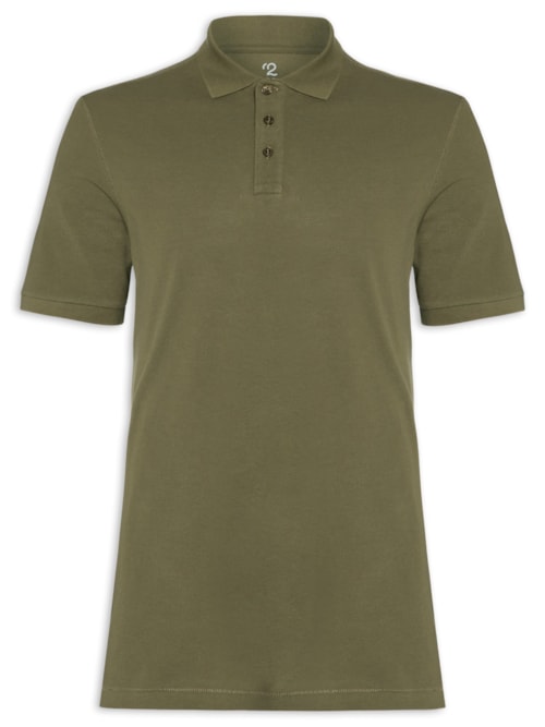 Polo Masculina Pima Manga Curta Regular Fit Piquet – Verde