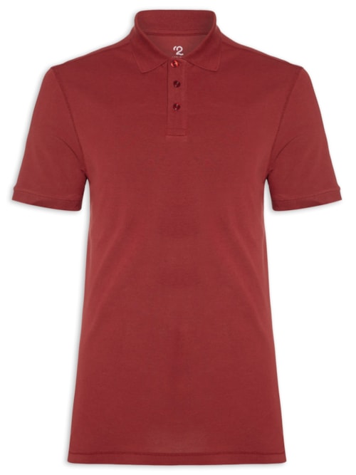 Polo Masculina Pima Manga Curta Regular Fit Piquet – Vermelho