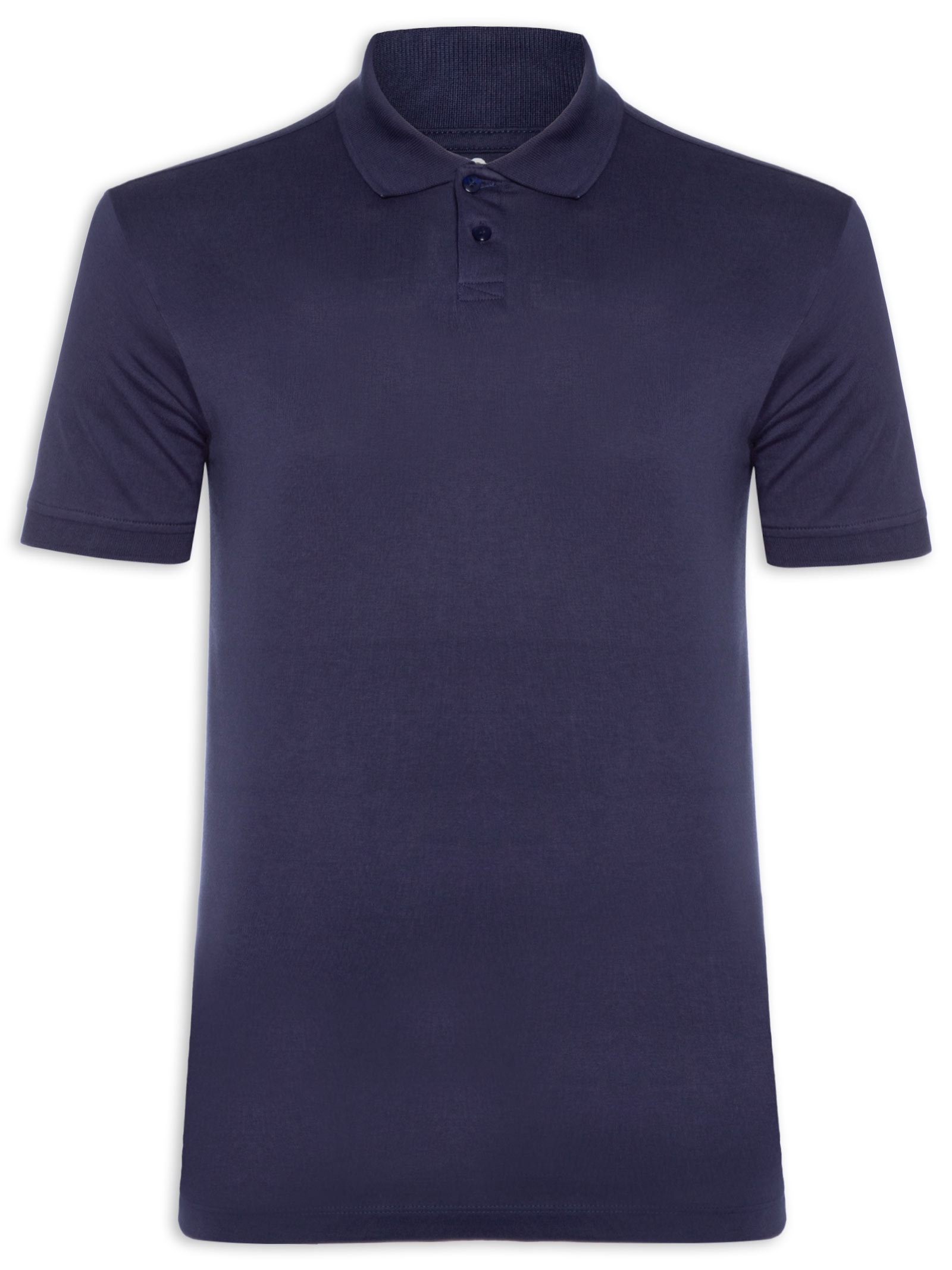 Polo Masculina Pima Manga Curta Slim Azul '2 Essential