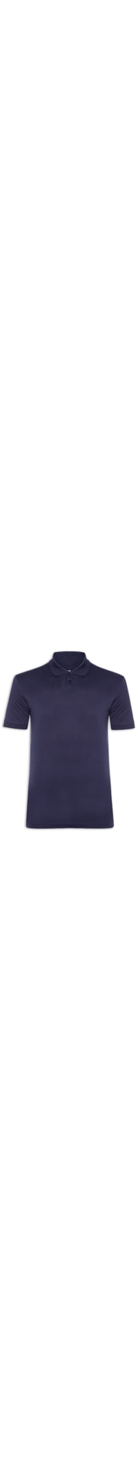 Polo Masculina Pima Manga Curta Slim - Azul