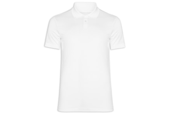 Polo Masculina Pima Manga Curta Slim - Branco