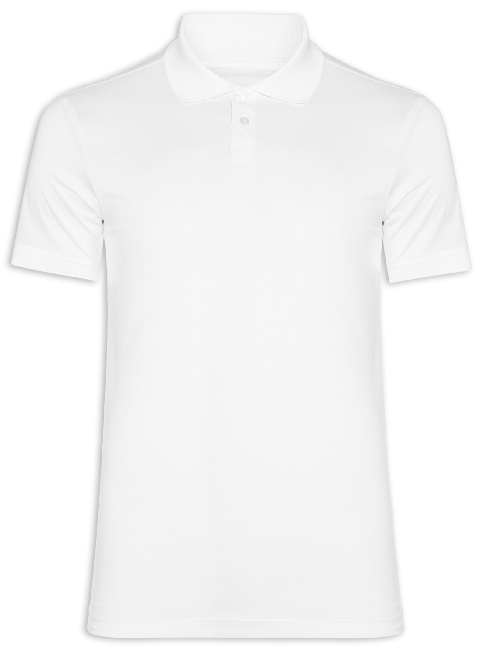 Polo Masculina Pima Manga Curta Slim Branco '2 Essential