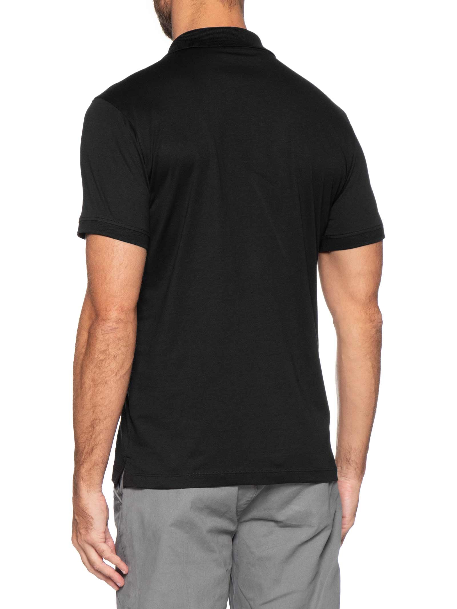 Polo Masculina Pima Manga Curta Slim Preto '2 Essential