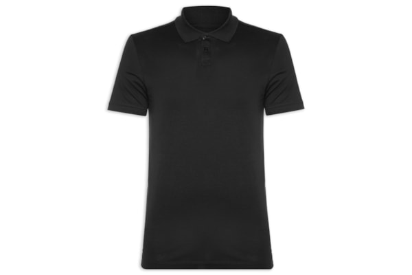 Polo Masculina Pima Manga Curta Slim - Preto