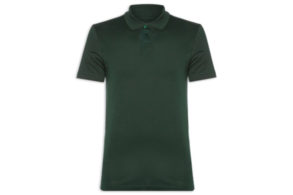 Polo Masculina Pima Manga Curta Slim - Verde