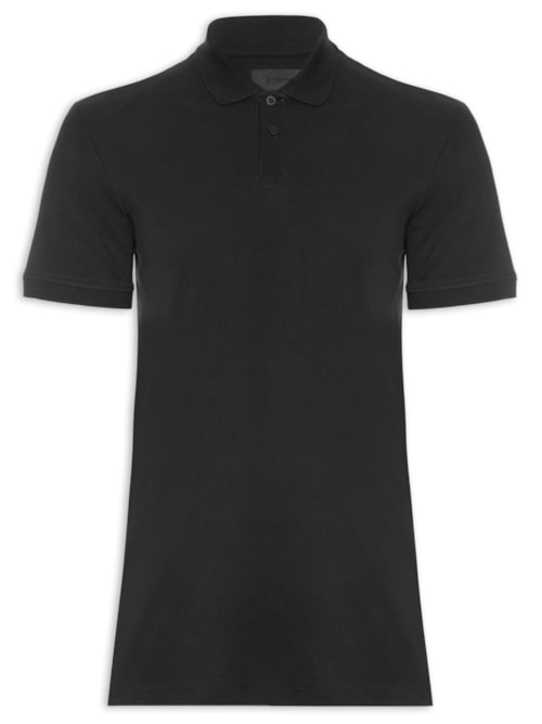 Polo Masculina Pima Piquet Manga Curta – Preto