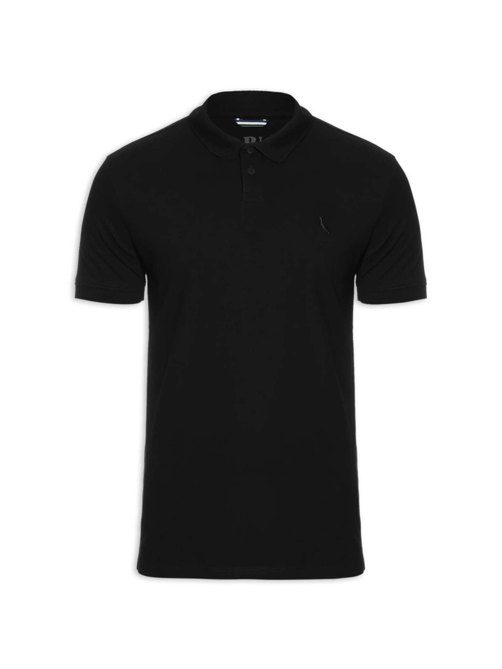 Polo Masculina Pima Piquet Preto Reserva