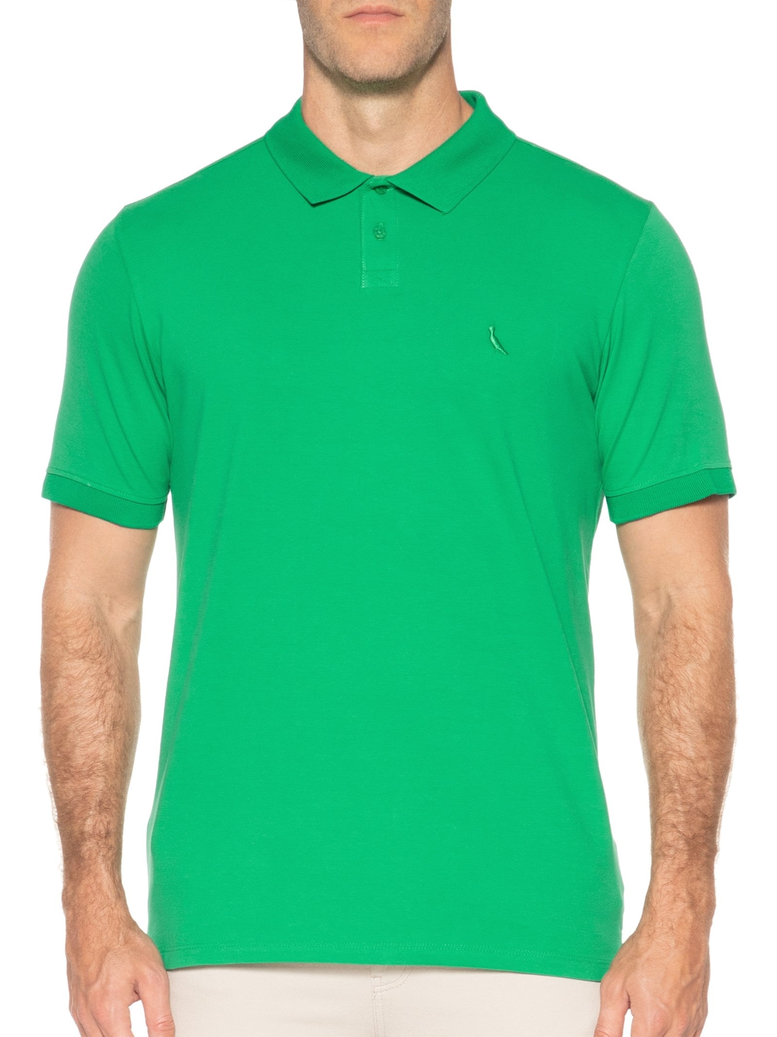 Polo Masculina Pima Piquet Verde Reserva