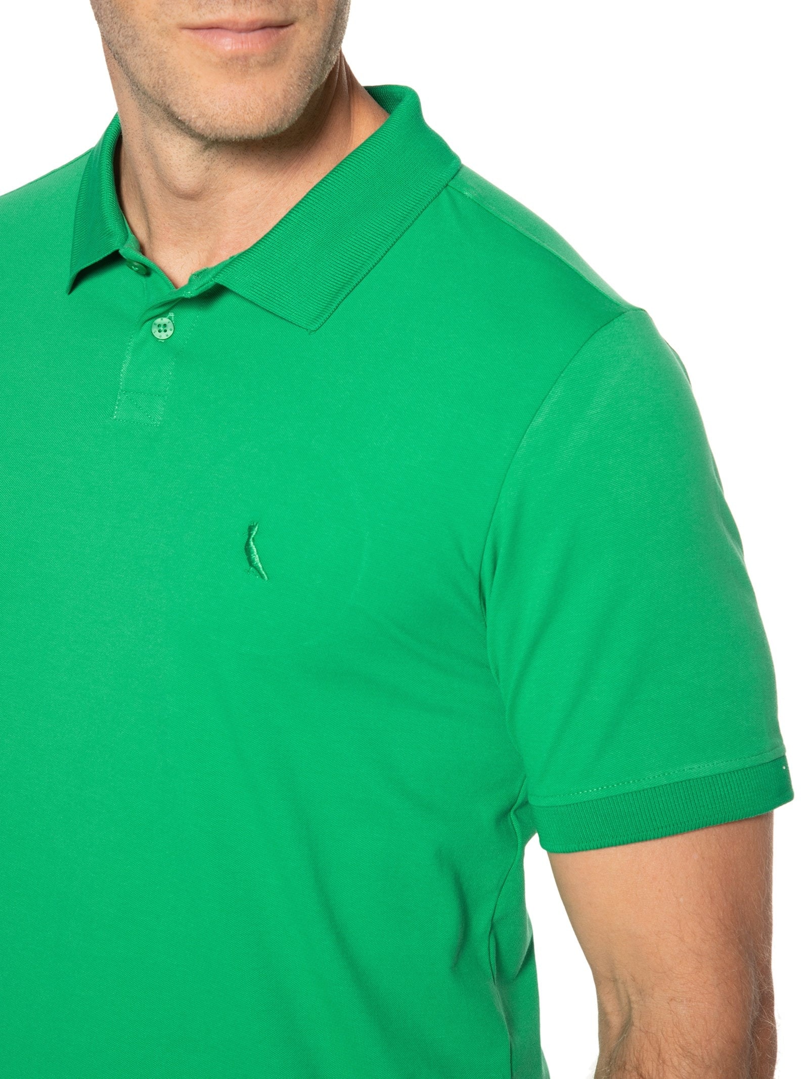 Polo Masculina Pima Piquet Verde Reserva