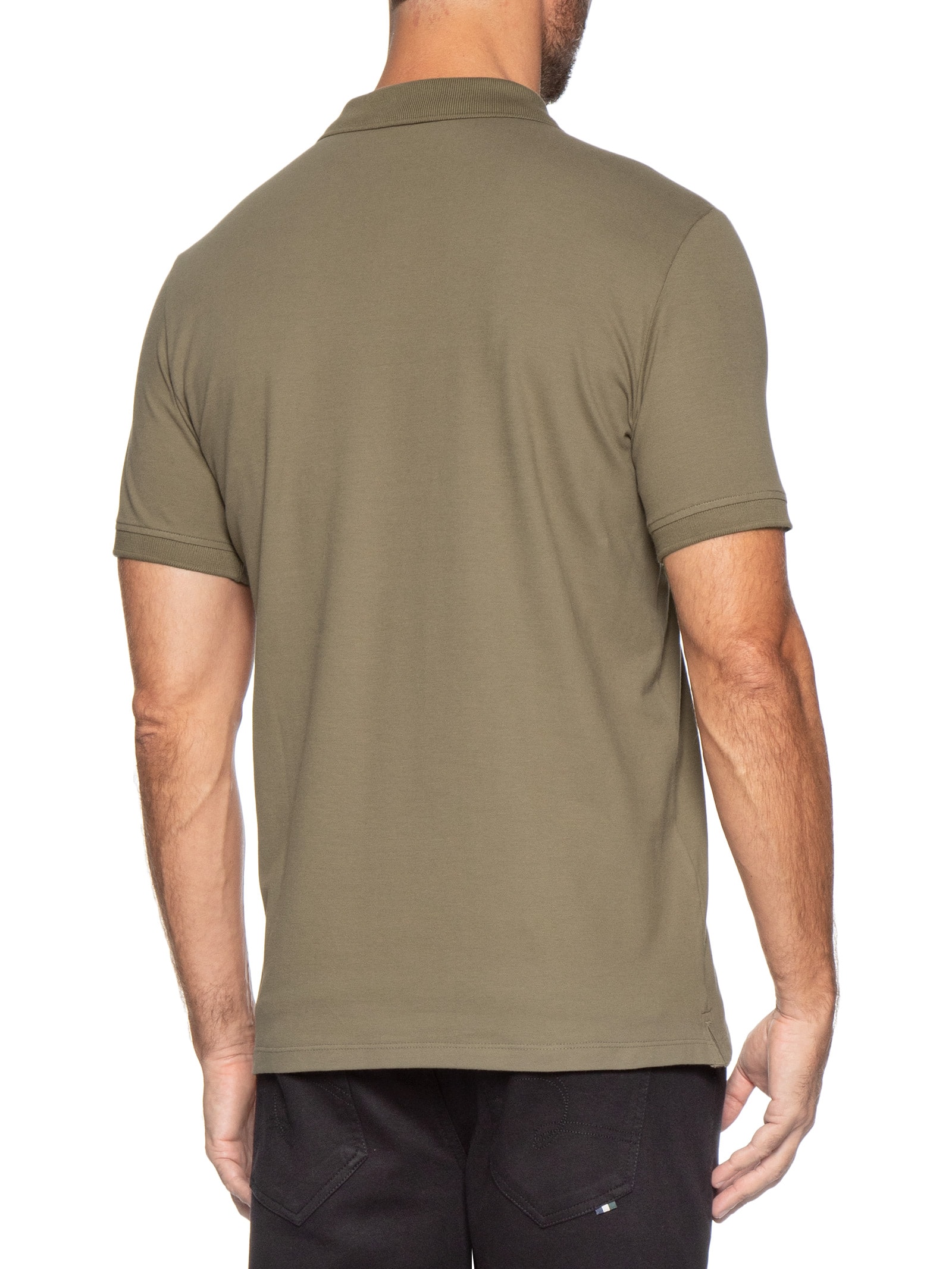 Polo Masculina Pima Piquet Verde Reserva