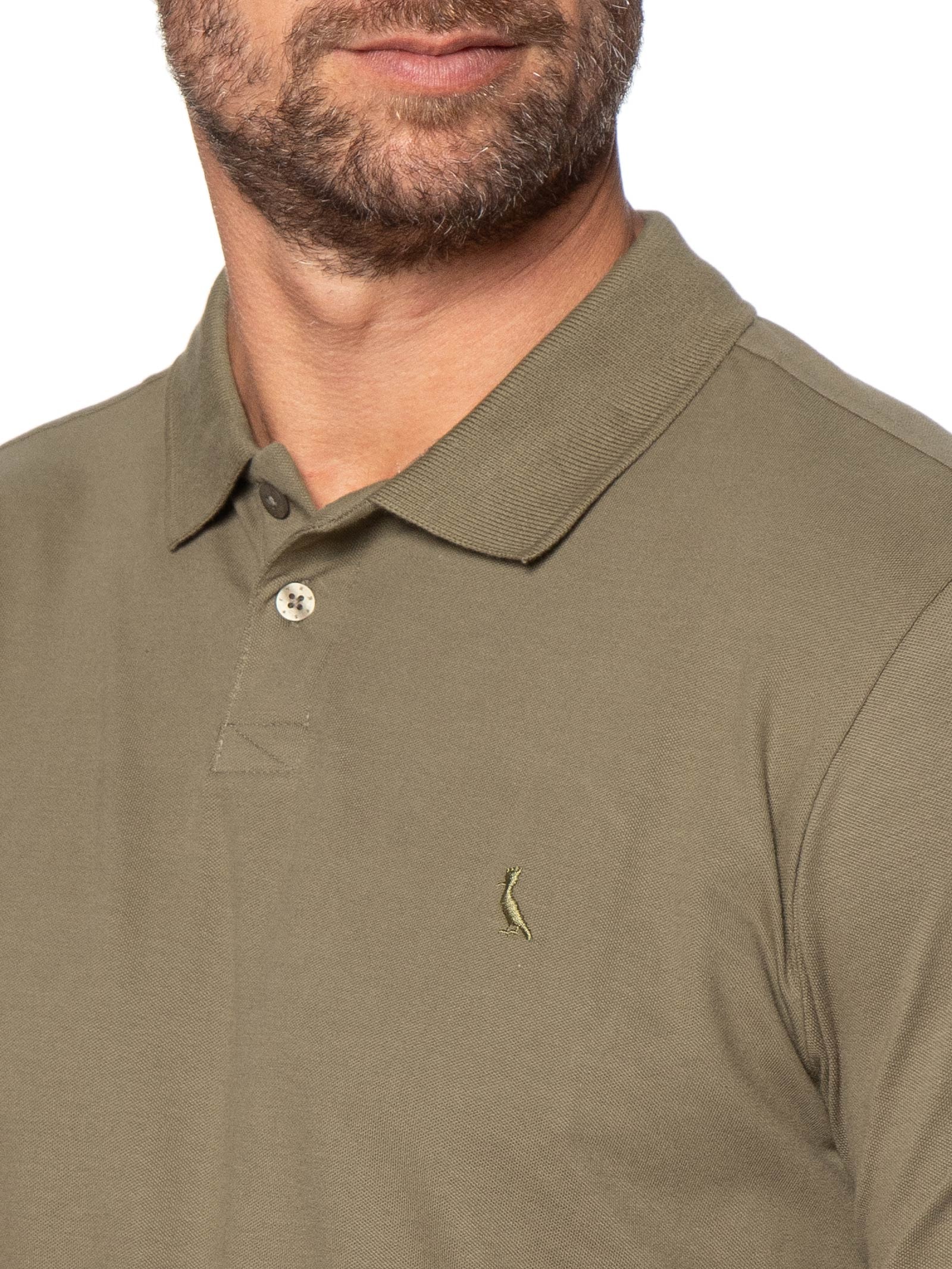 Polo Masculina Pima Piquet Verde Reserva
