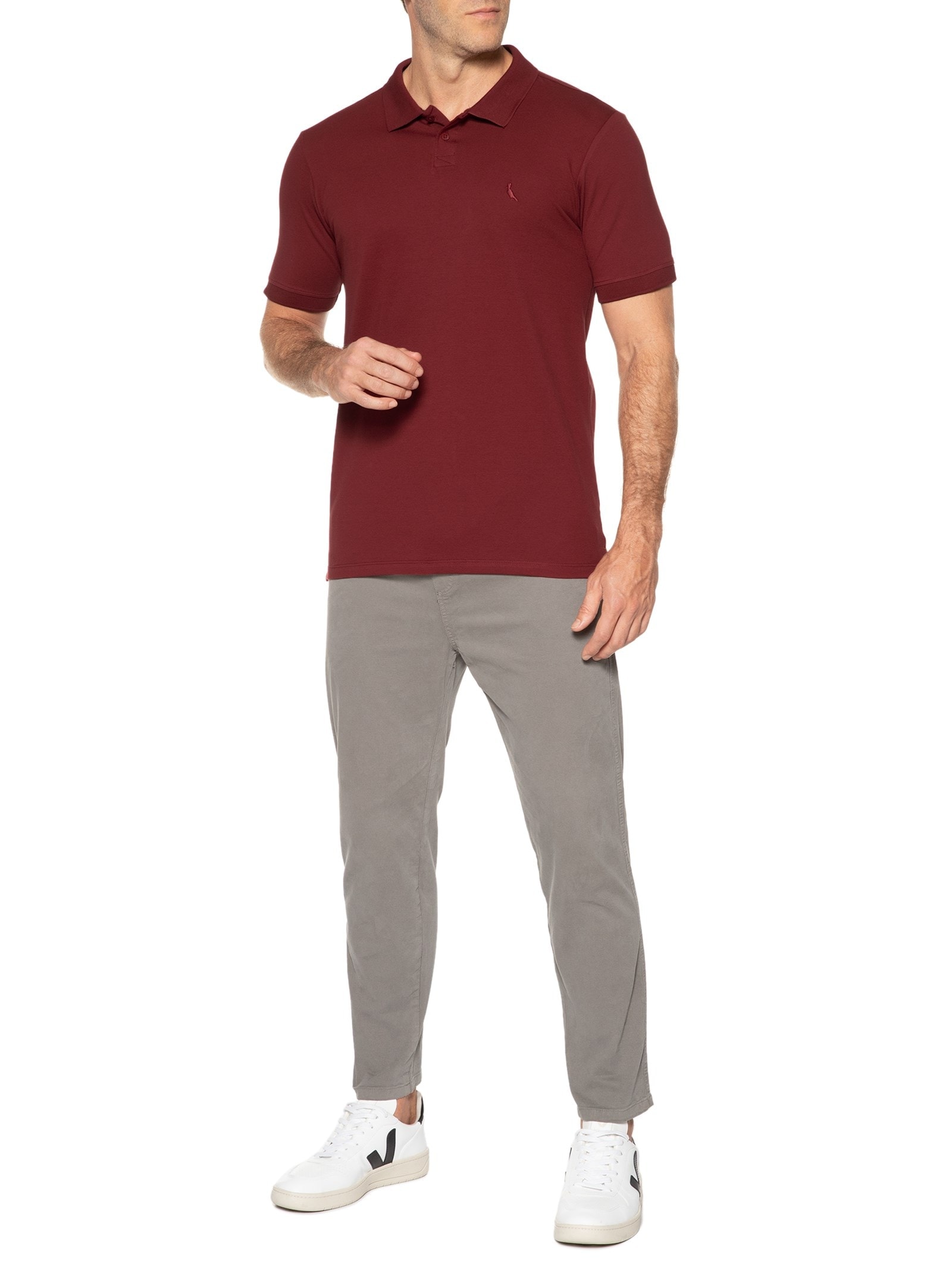 Polo Masculina Pima Piquet Vermelho Reserva
