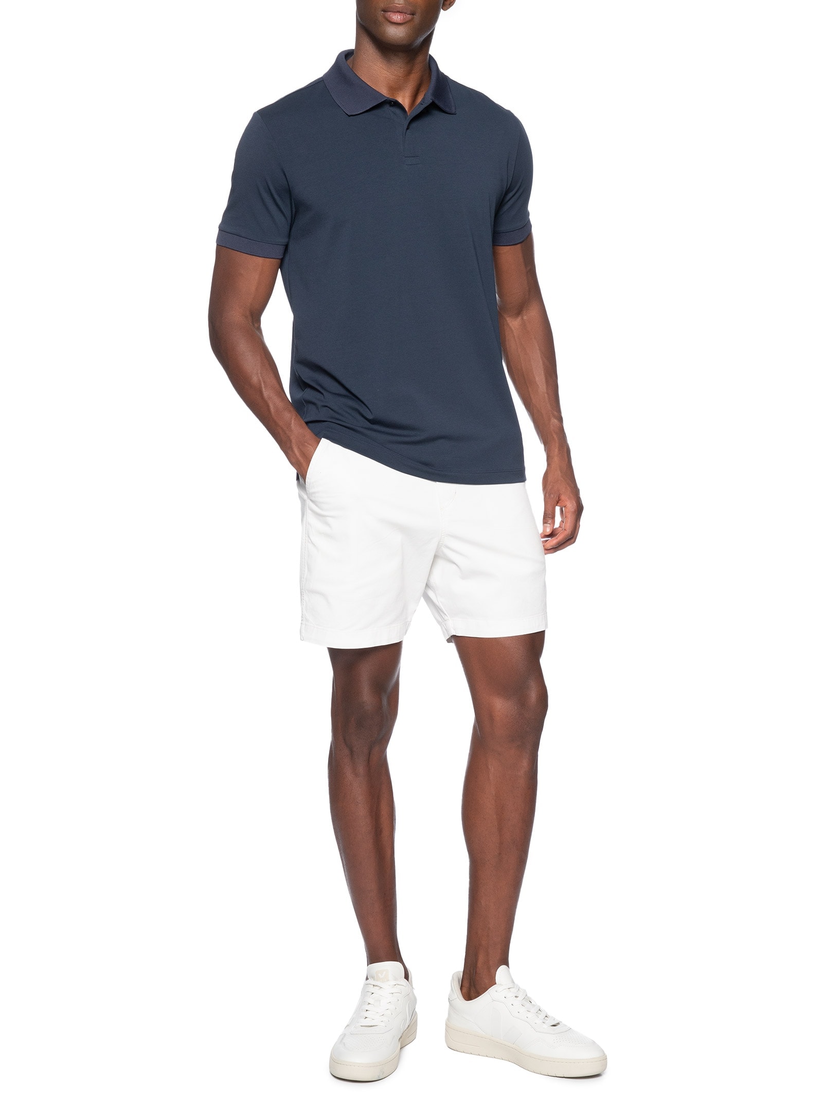 Polo Masculina Pima Tech Azul Reserva