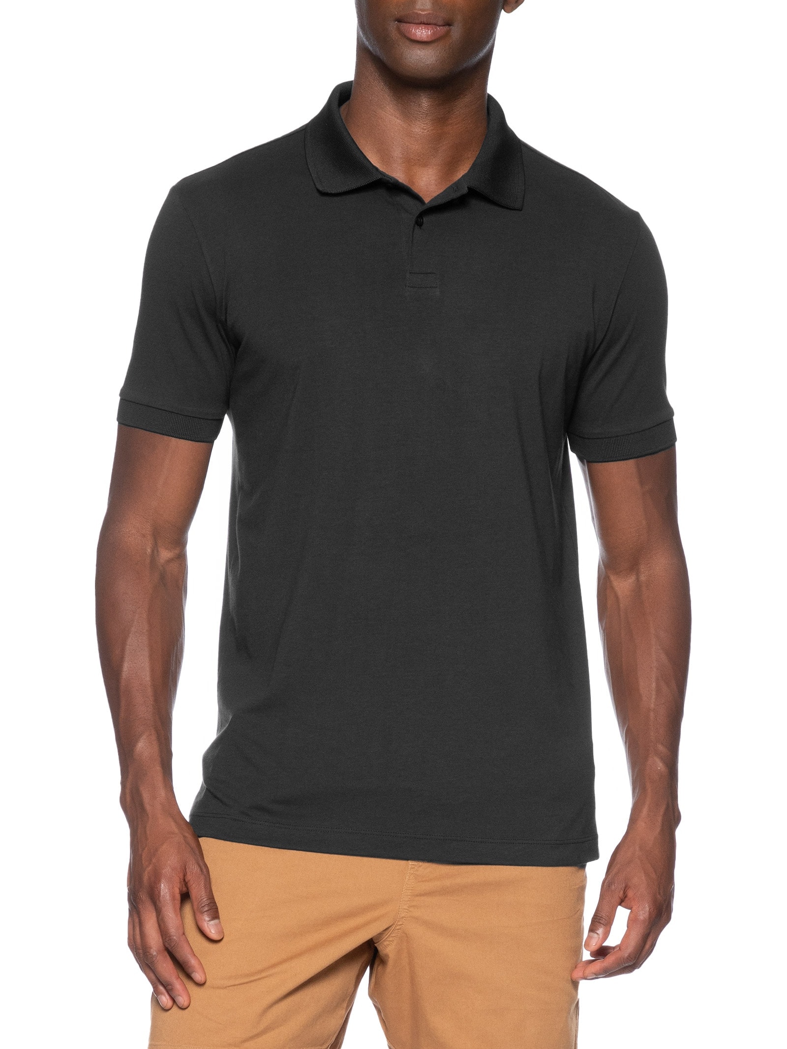 Polo Masculina Pima Tech Preto Reserva