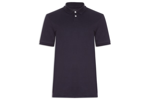 Polo Masculina Piquet Algodão Stretch - Azul