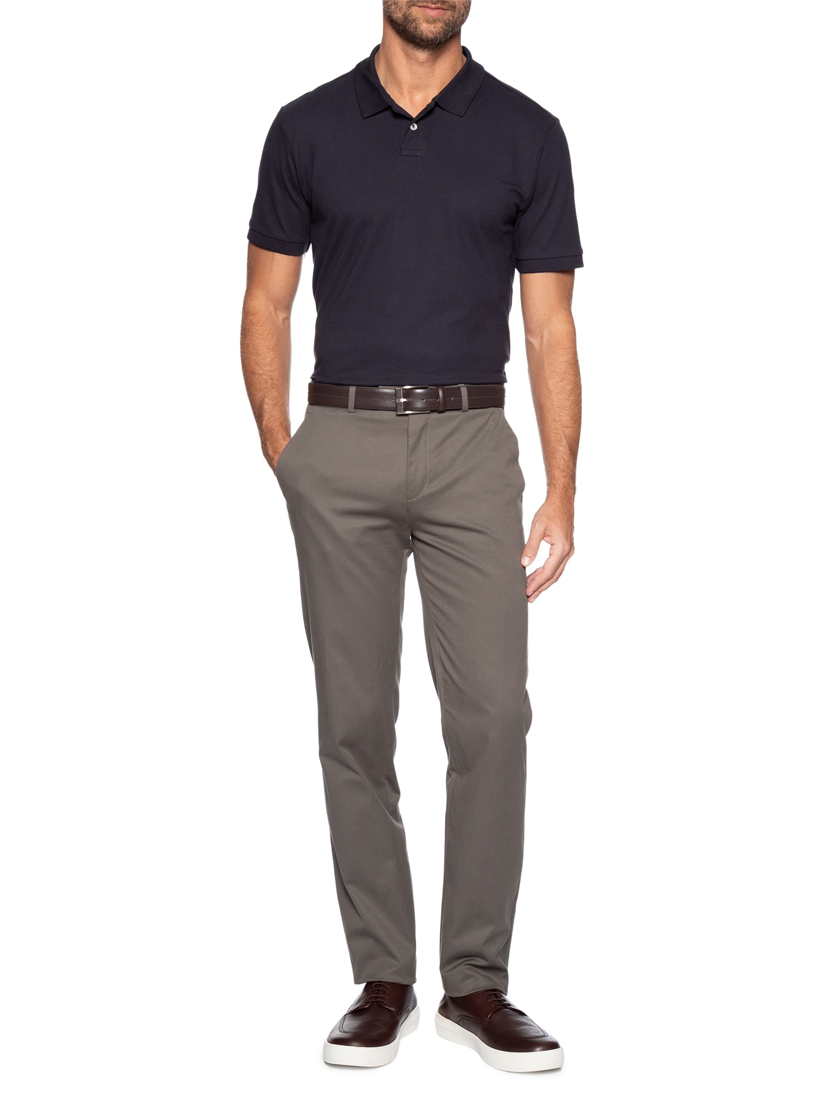 Polo Masculina Piquet Algodão Stretch Azul Oficina Reserva