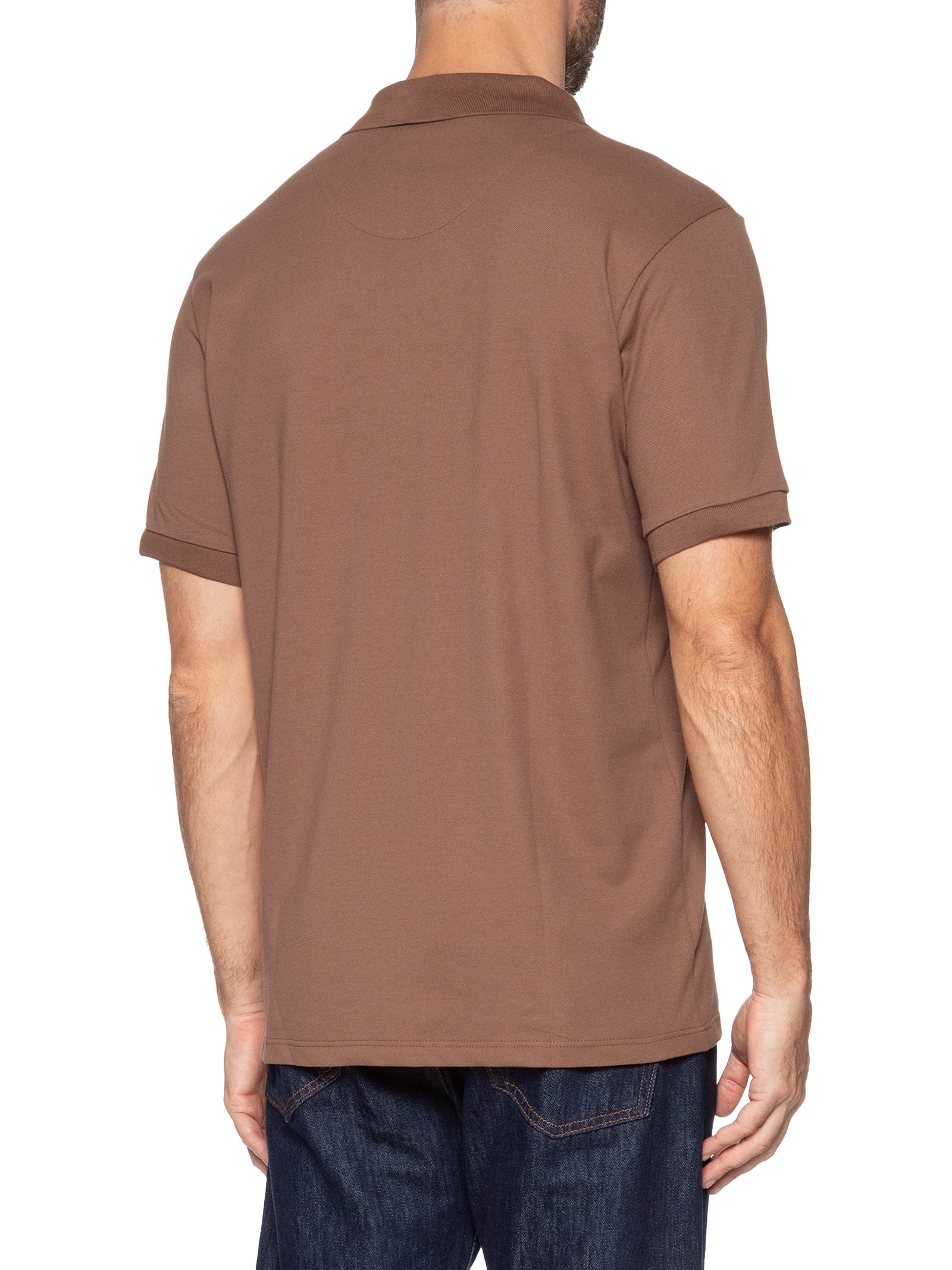 Polo Masculina Piquet Algodão Stretch Manga Curta Marrom Oficina Reserva