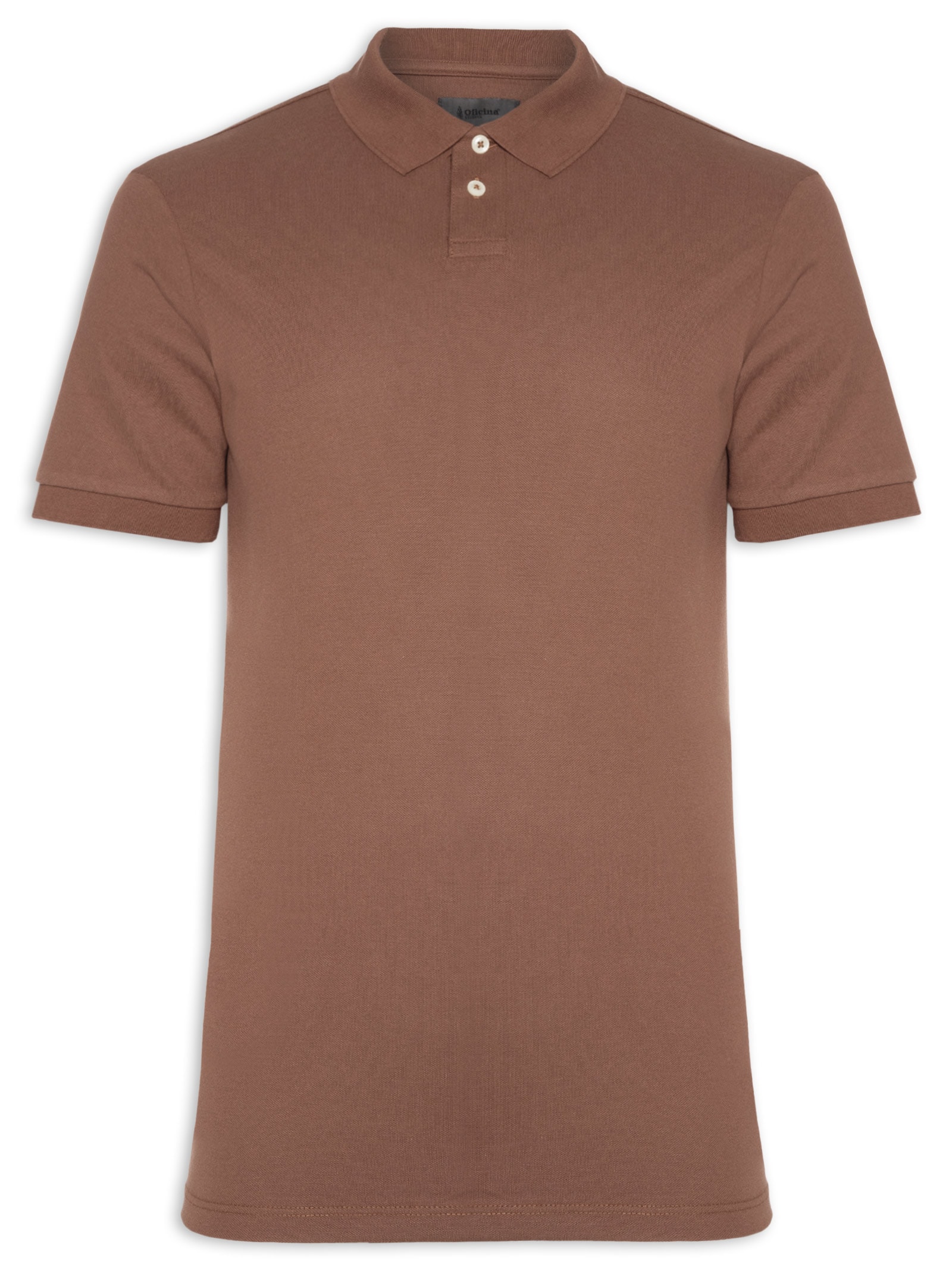 Polo Masculina Piquet Algodão Stretch Manga Curta Marrom Oficina Reserva