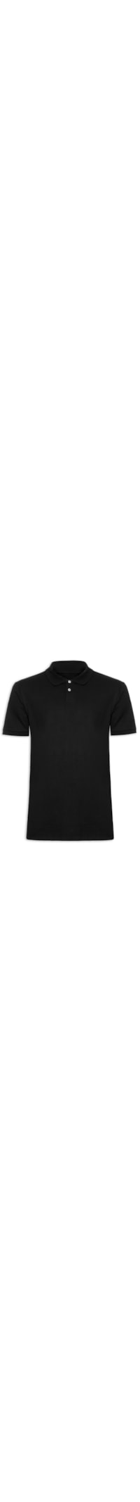 Polo Masculina Piquet Algodão Stretch Manga Curta - Preto