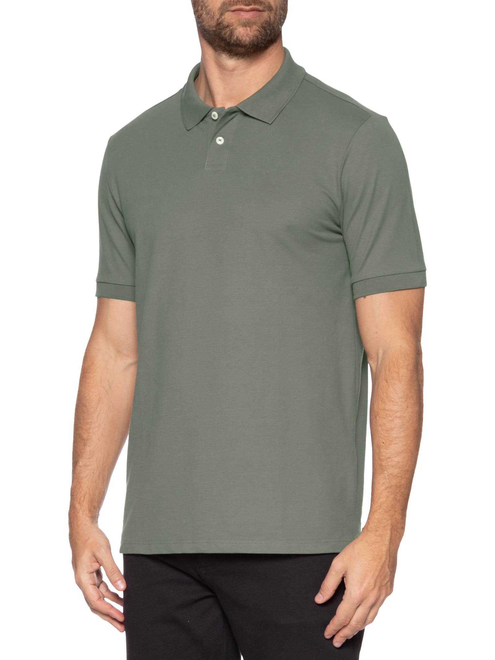 Polo Masculina Piquet Algodão Stretch Manga Curta Verde Oficina Reserva