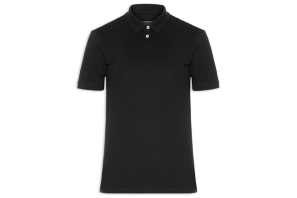 Polo Masculina Piquet Algodão Stretch - Preto