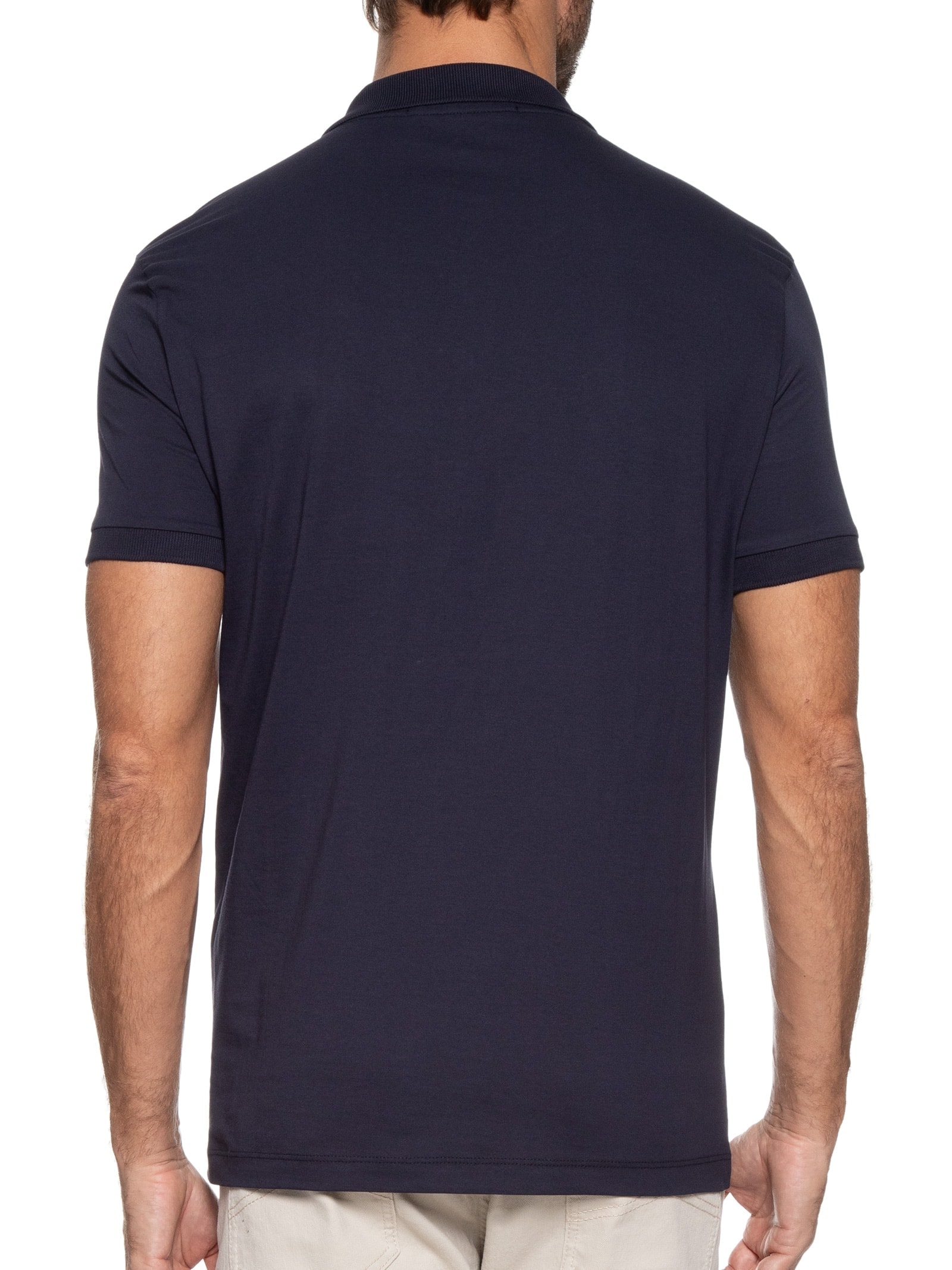 Polo Masculina Piquet Básica Azul Vr