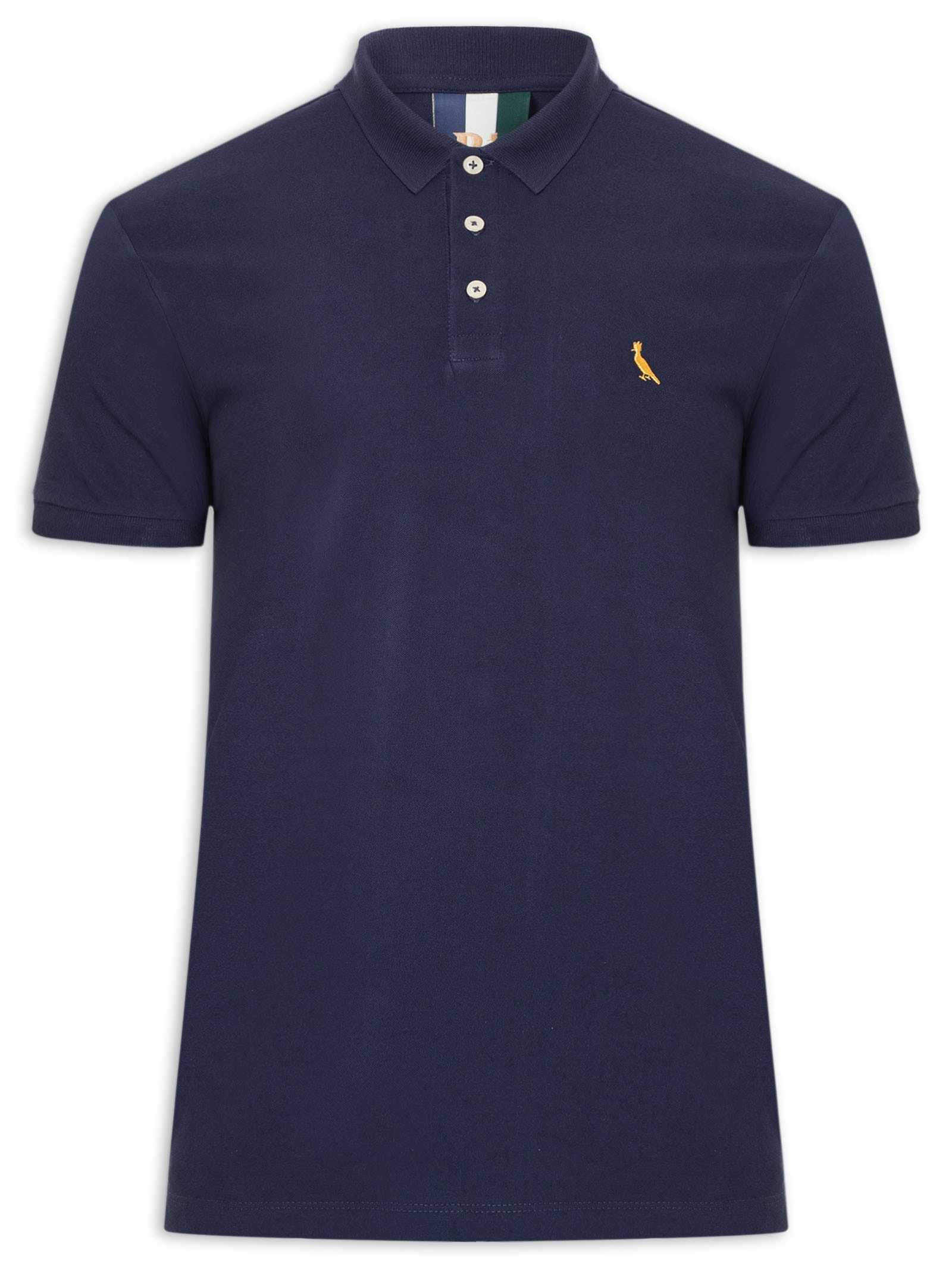 Polo Masculina Piquet Básica Golden Pais Azul Reserva