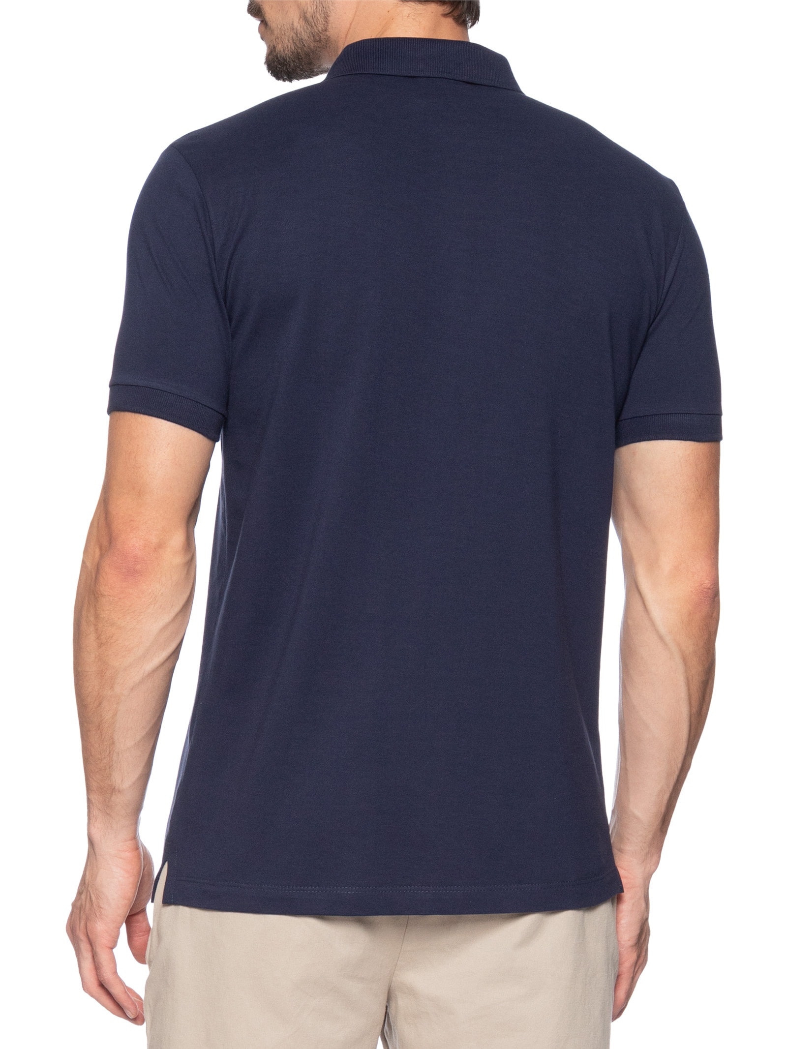 Polo Masculina Piquet Básica Golden Pais Azul Reserva