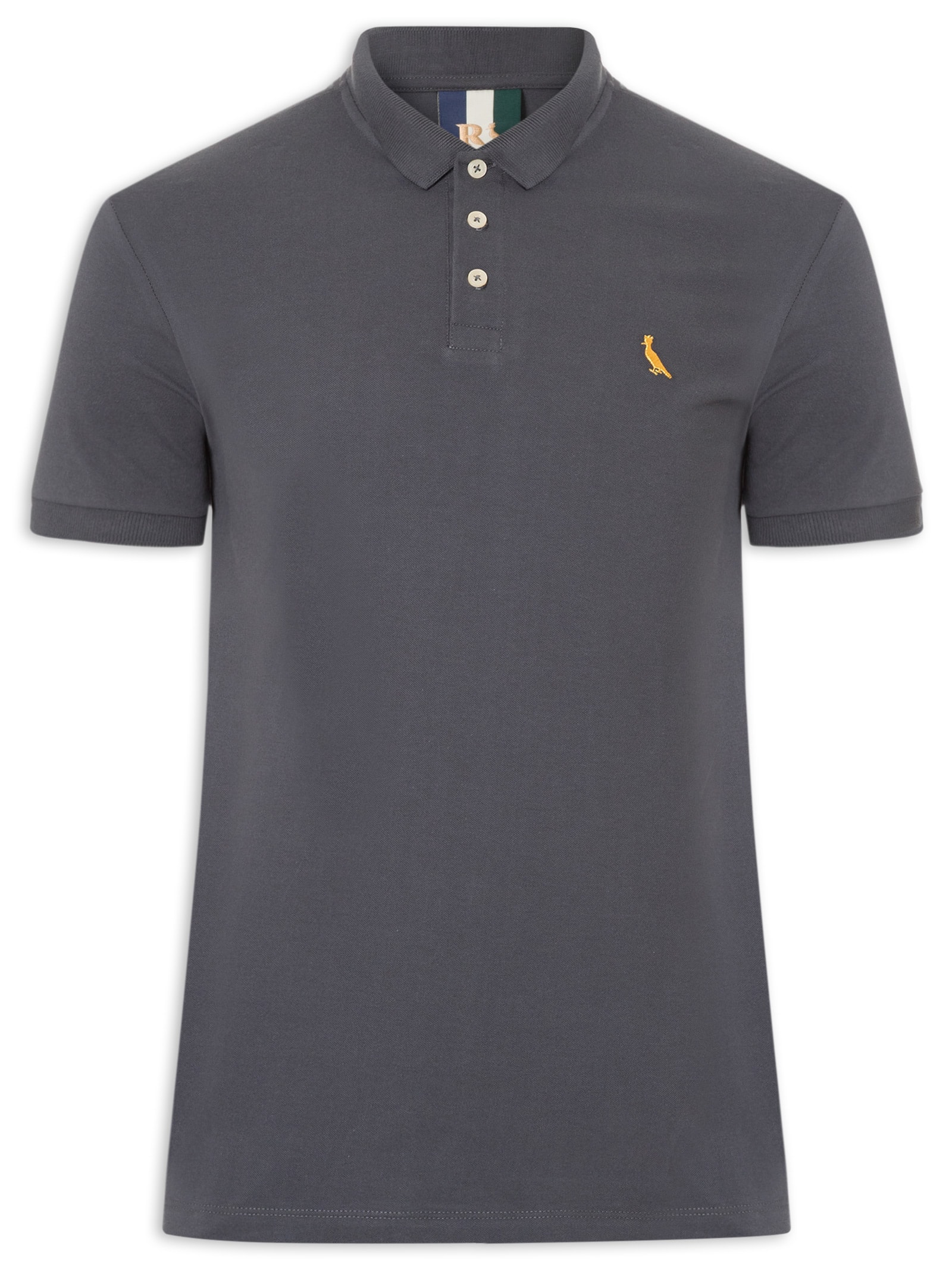 Polo Masculina Piquet Básica Golden Pais Cinza Reserva