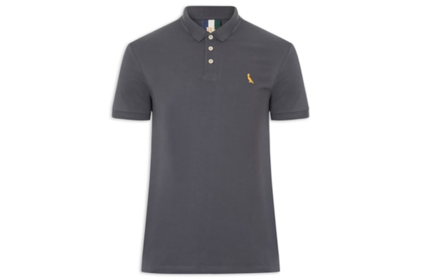 Polo Masculina Piquet Básica Golden Pais - Cinza