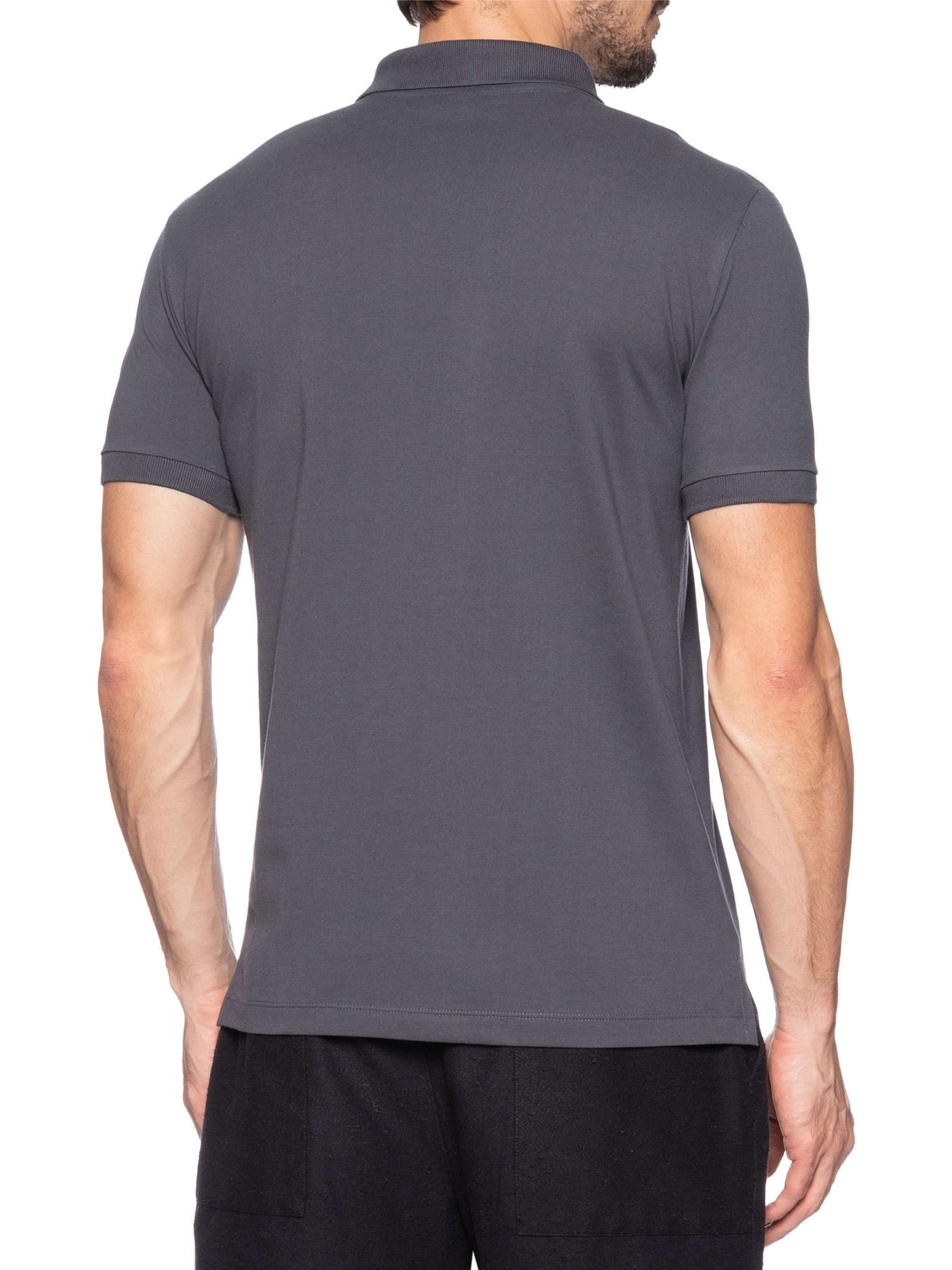 Polo Masculina Piquet Básica Golden Pais Cinza Reserva