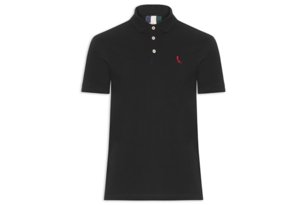 Polo Masculina Piquet Básica Namorados  - Preto