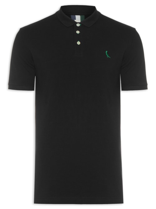 Polo Masculina Piquet Básica - Preto