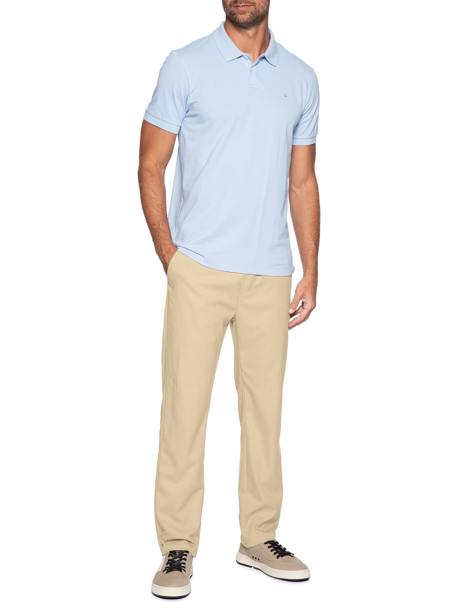 Polo Masculina Piquet Básica Rio Azul Foxton