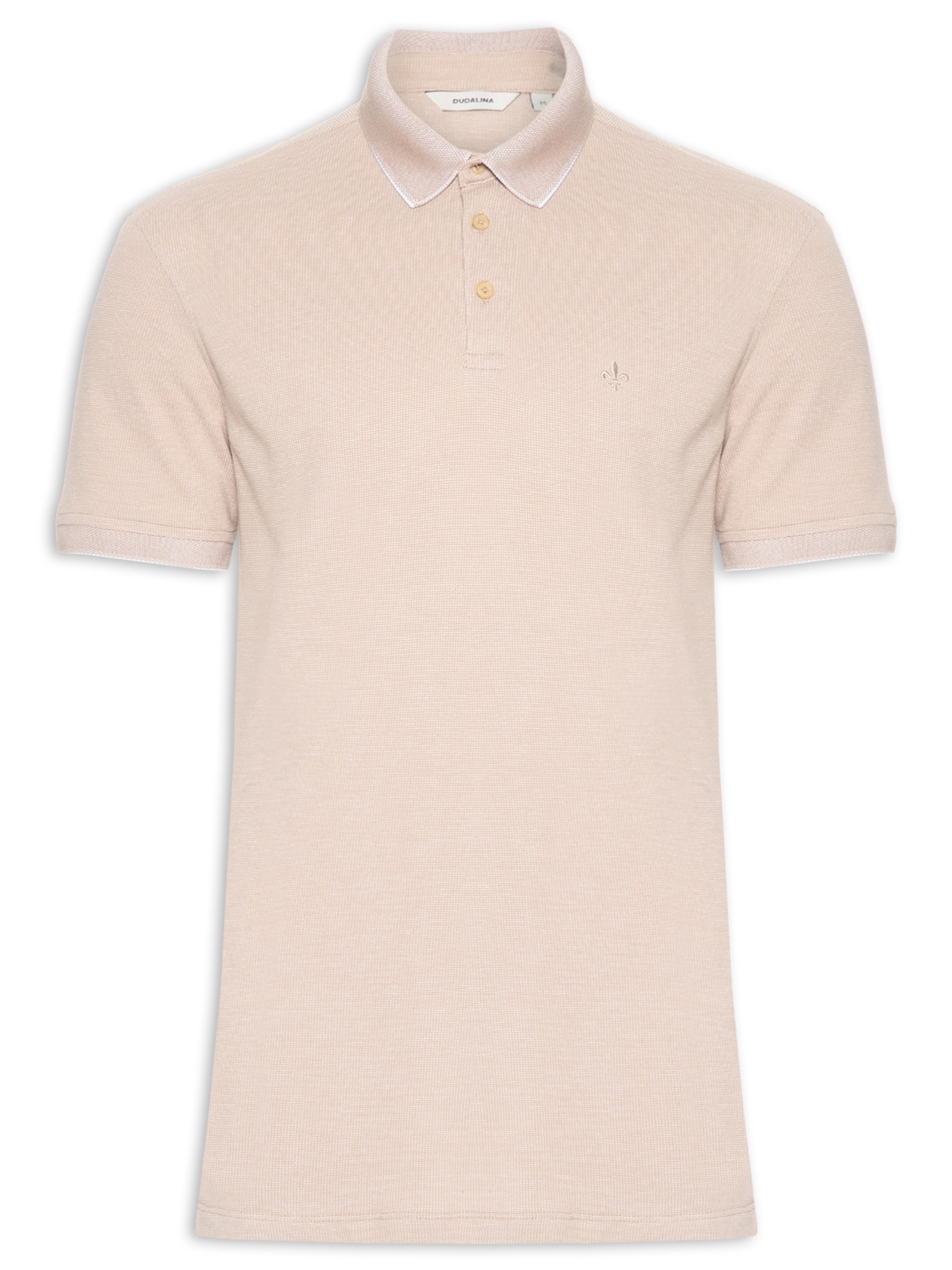 Polo Masculina Piquet Binado Bege Dudalina