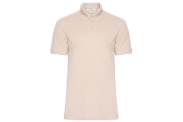 Polo Masculina Piquet Binado - Bege