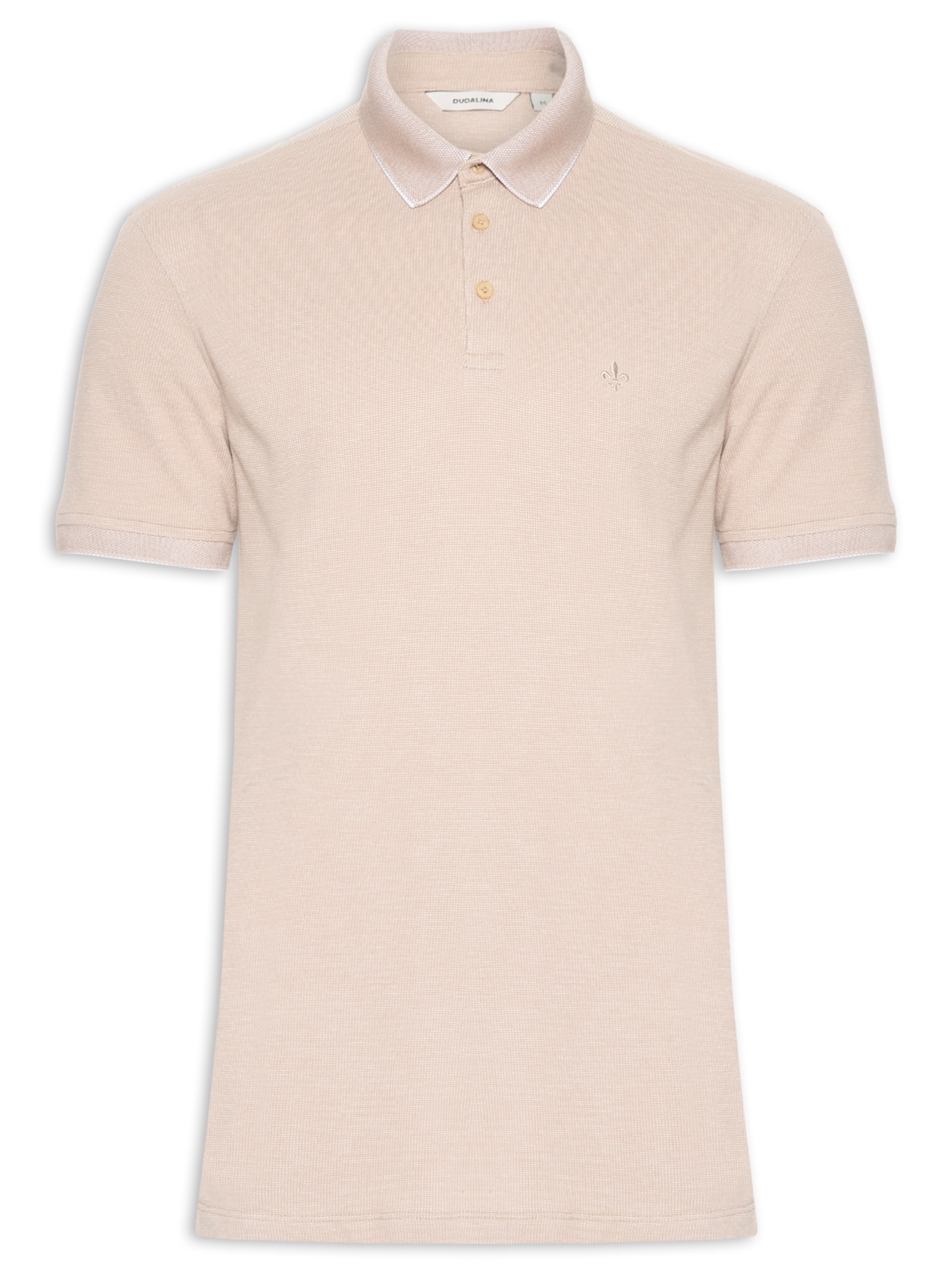 Polo Masculina Piquet Binado Bege Dudalina