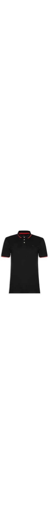 Polo Masculina Piquet Classic Friso - Preto