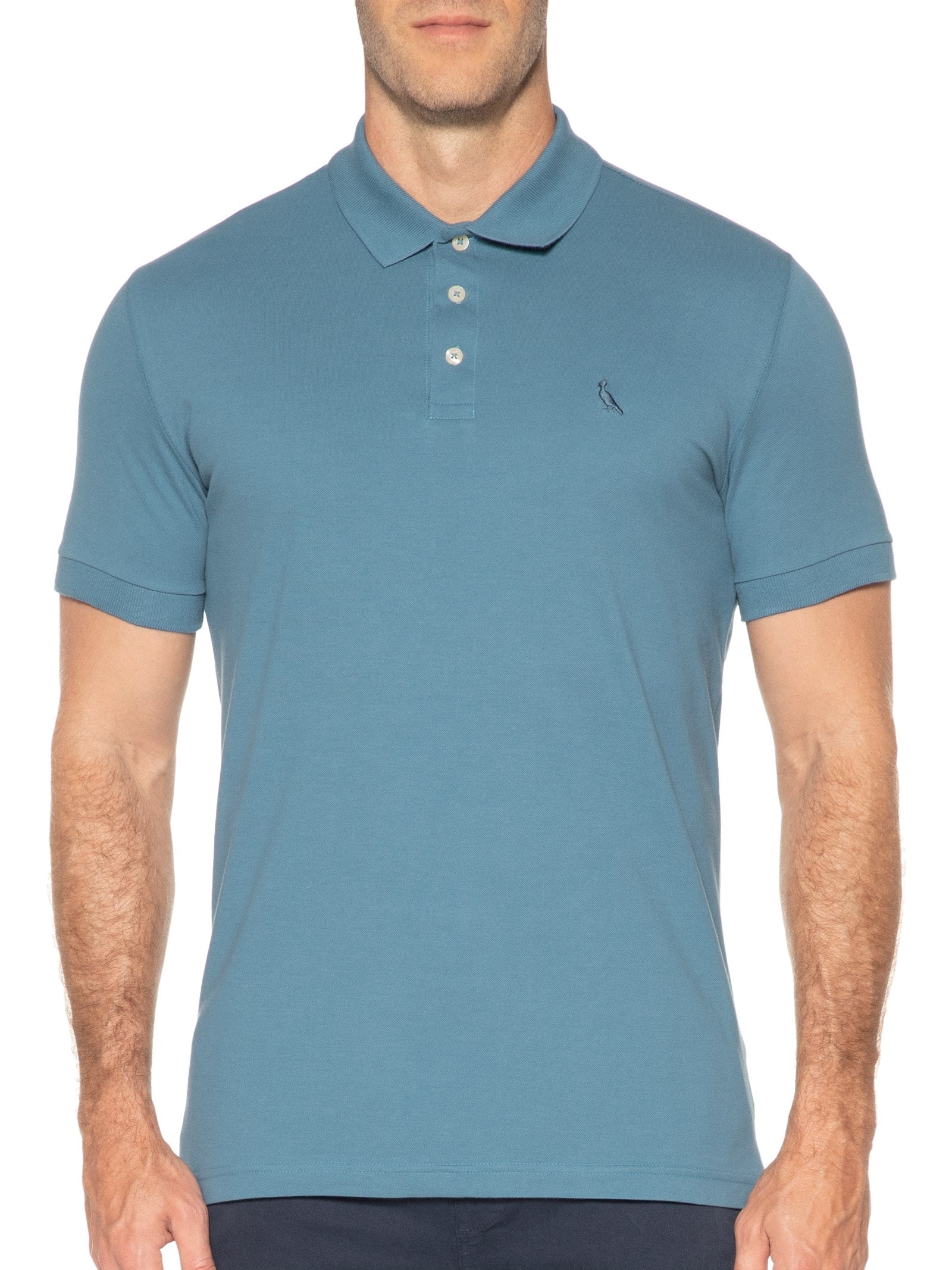 Polo Masculina Piquet Clássica Azul Reserva