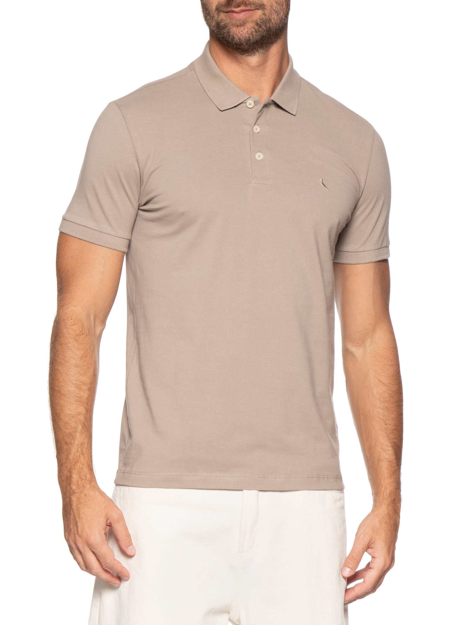 Polo Masculina Piquet Classica Cinza Reserva