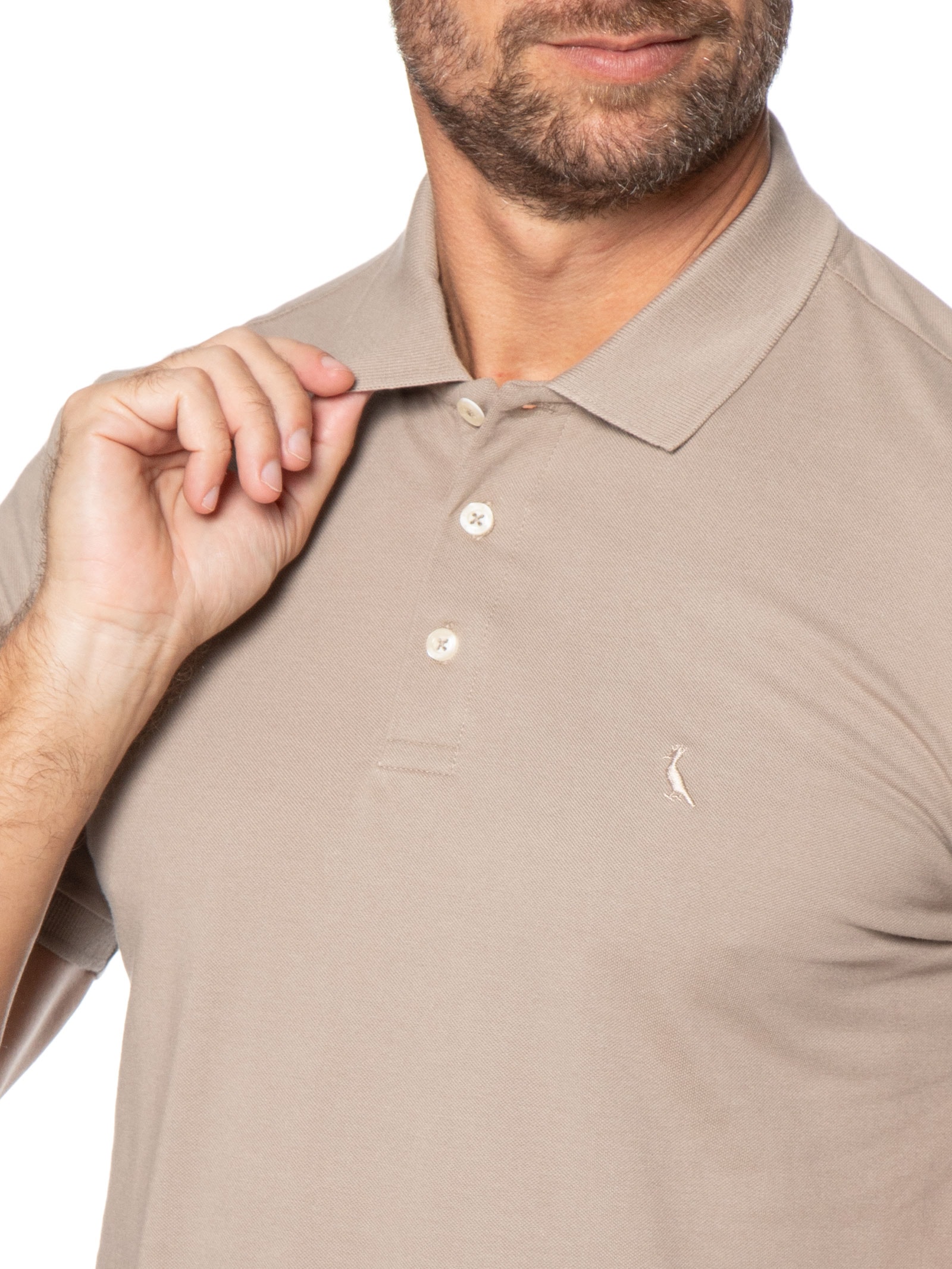 Polo Masculina Piquet Classica Cinza Reserva