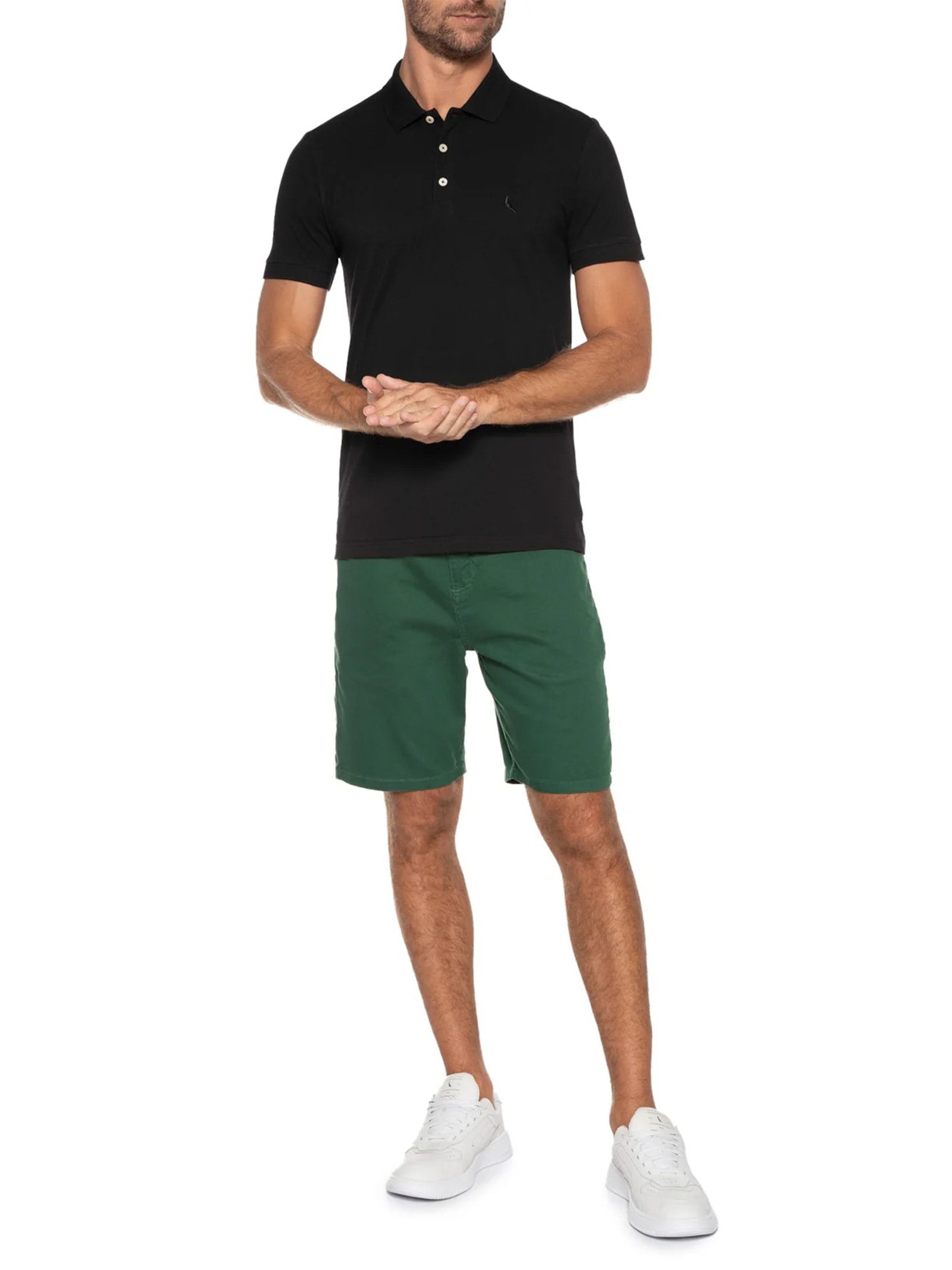 Polo Masculina Piquet Clássica Preto Reserva
