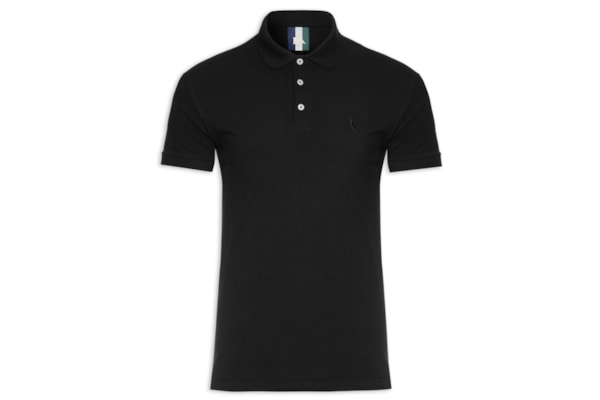 Polo Masculina Piquet Clássica - Preto