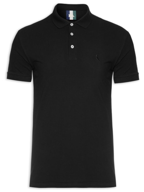 Polo Masculina Piquet Clássica - Preto