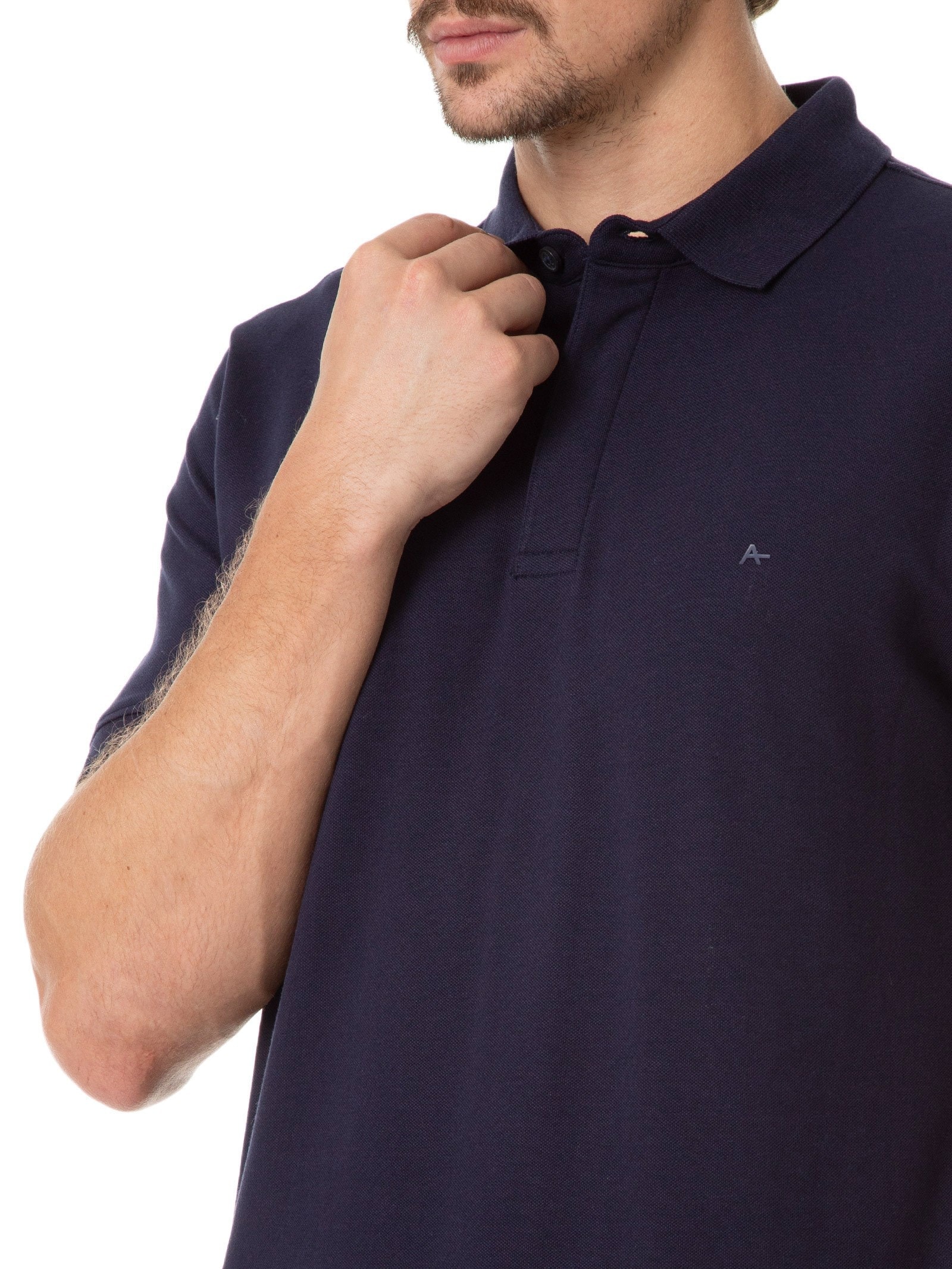 Polo Masculina Piquet Colorfix Azul Aramis