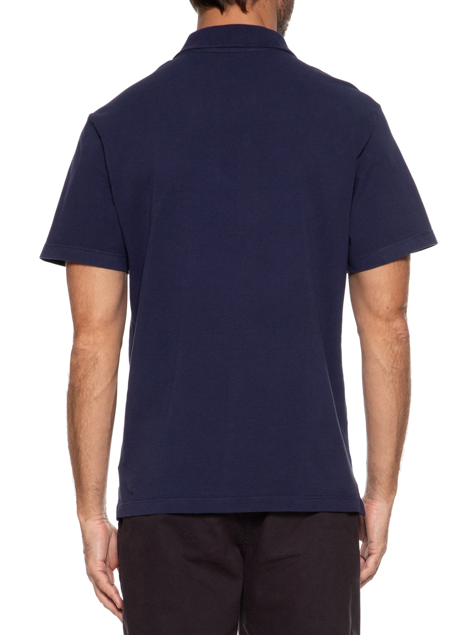Polo Masculina Piquet Com Bolso Azul Richards