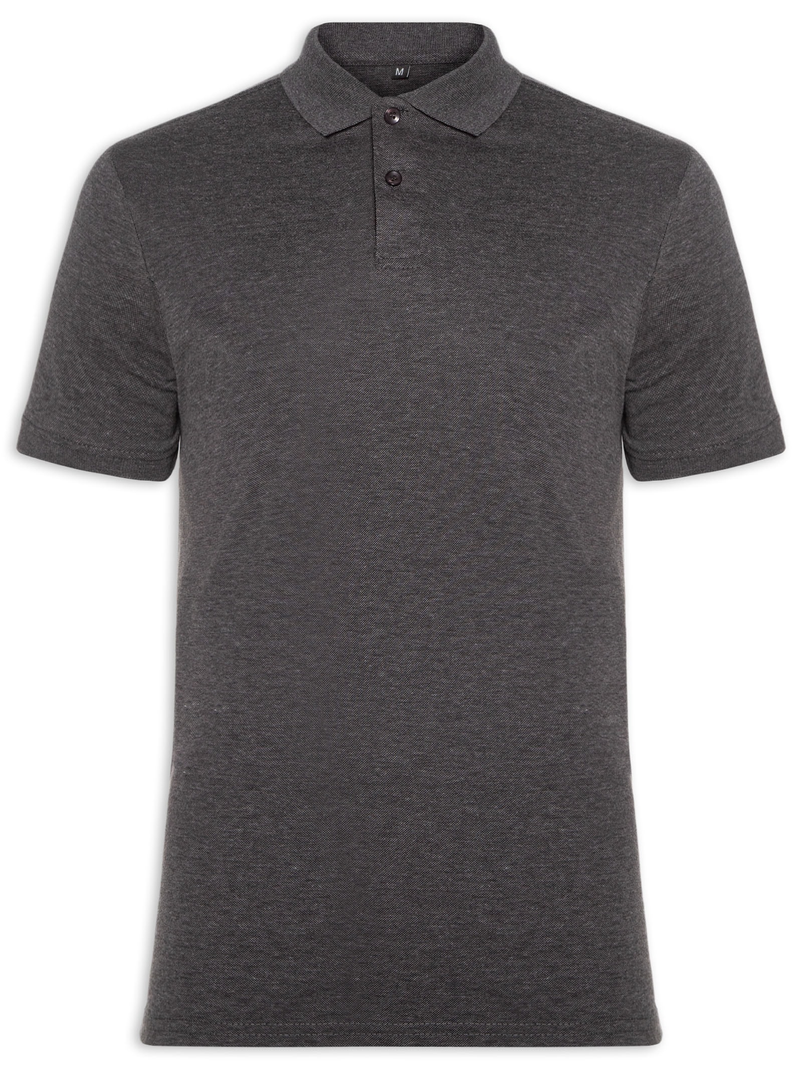 Polo Masculina Piquet Com Botão Básica Cinza Basiq Men