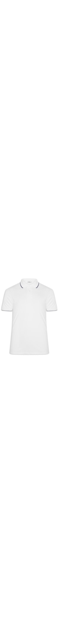 Polo Masculina Piquet Com Botão E Detalhes Filete - Branco